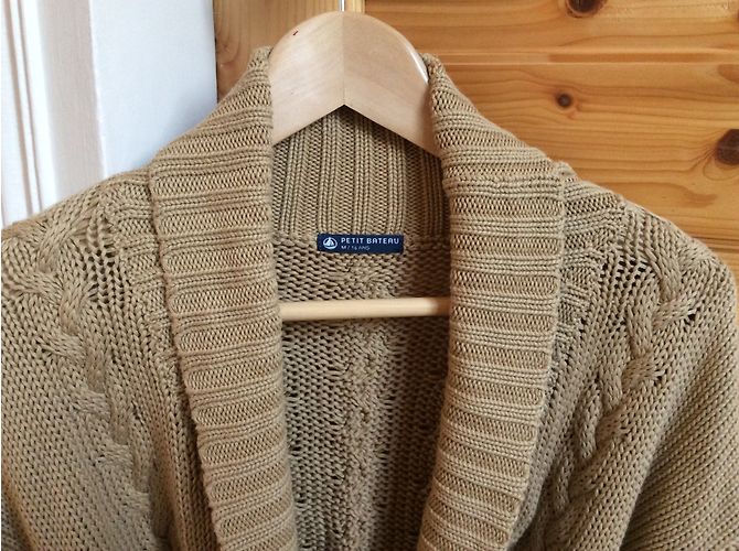 Petit Bateau Lange Strickjacke Caramel Baumwolle Karamell - Ansicht 3