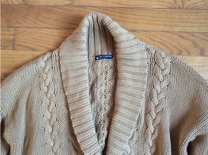 Petit Bateau Lange Strickjacke Caramel Baumwolle Karamell - Ansicht 7
