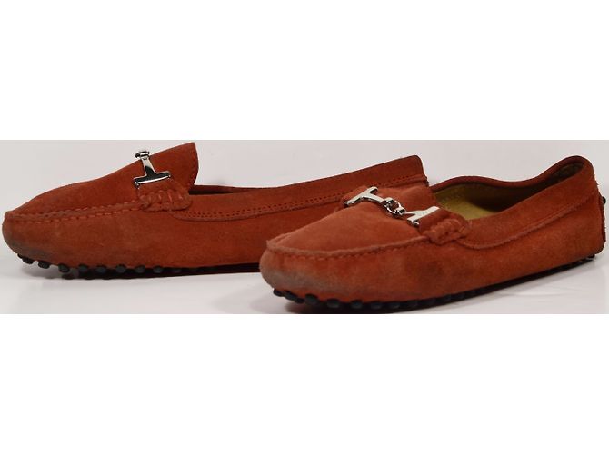 Mocassini Tod's in nubuck rosso 38 - vista 3