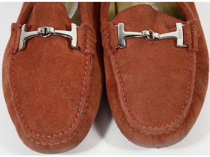 Mocassini Tod's in nubuck rosso 38 - vista 4