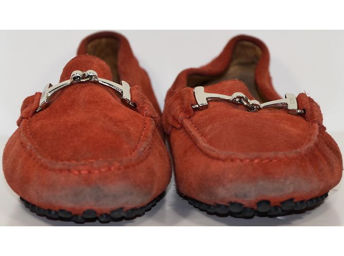 Mocassini Tod's in nubuck rosso 38 - vista 5