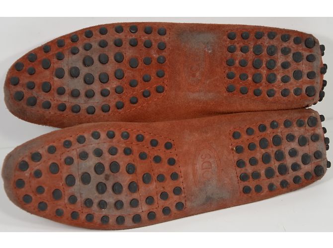 Mocassini Tod's in nubuck rosso 38 - vista 7