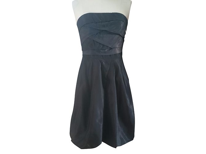 Zara Trägerloses Partykleid Drapiert Pflaume Metallic Metallisch - Ansicht 2