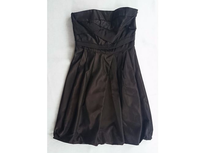 Zara Trägerloses Partykleid Drapiert Pflaume Metallic Metallisch - Ansicht 3