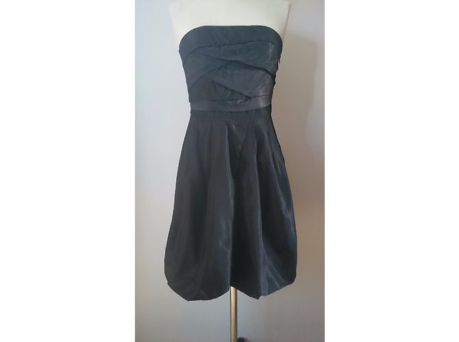 Zara Trägerloses Partykleid Drapiert Pflaume Metallic Metallisch - Ansicht 4