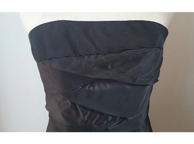 Zara Trägerloses Partykleid Drapiert Pflaume Metallic Metallisch - Ansicht 5