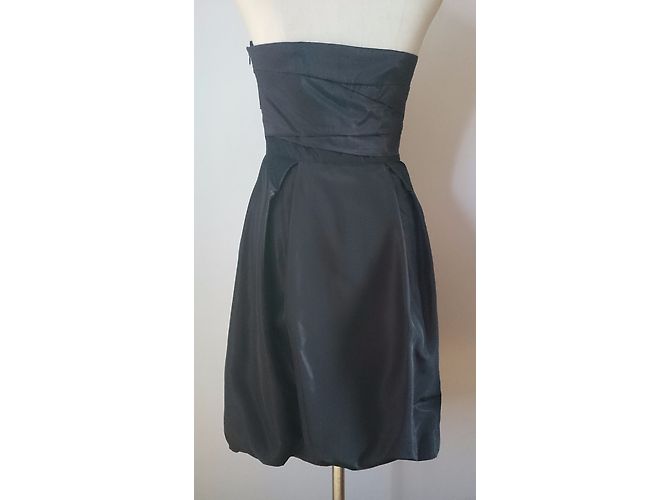 Zara Trägerloses Partykleid Drapiert Pflaume Metallic Metallisch - Ansicht 6