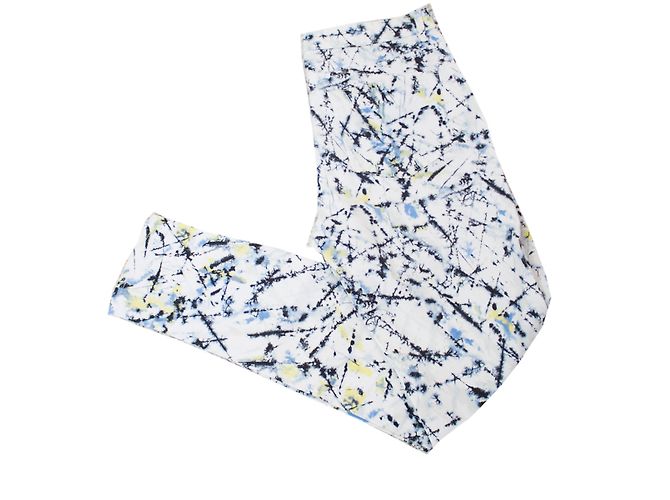 Autre Marque Vaqueros Edun Blancos de Algodón con Estampado Jackson Pollock Talla 27 Multicolor Crudo - vista 2