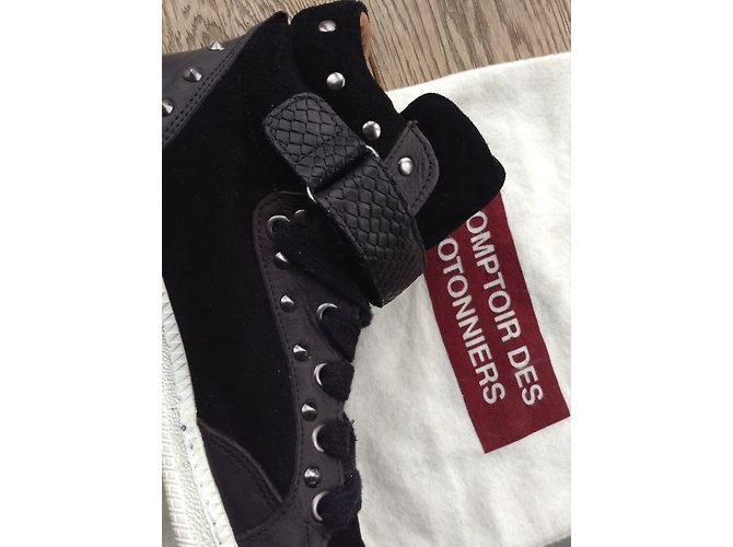 Sneaker alte in pelle nera Comptoir Des Cotonniers Nero - vista 3