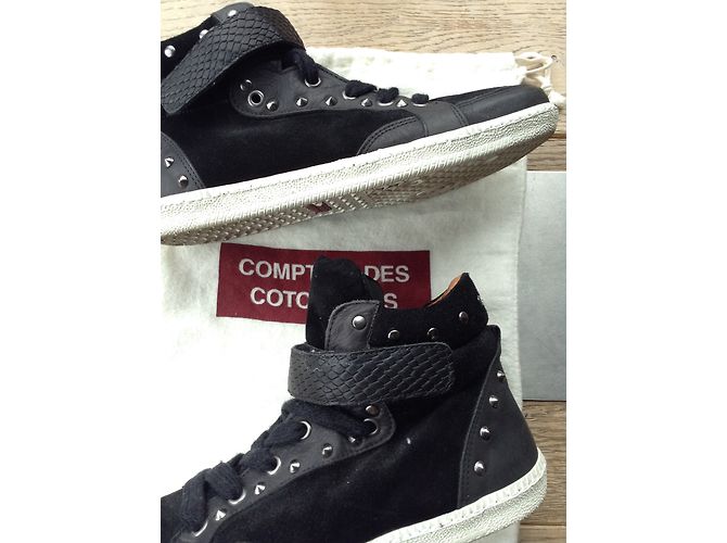 Sneaker alte in pelle nera Comptoir Des Cotonniers Nero - vista 4