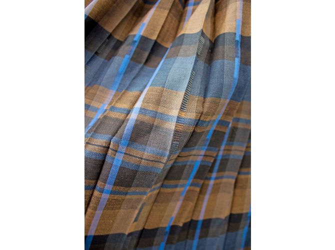 Autre Marque Gonna midi in lana a quadri marrone e blu navy Jaeger - vista 8