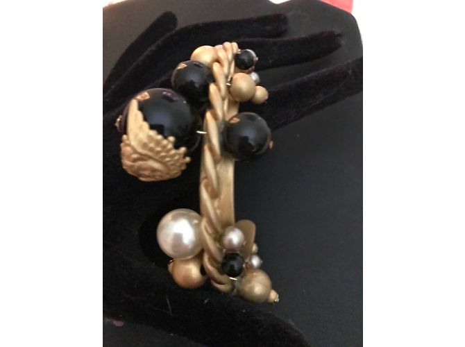Bracciale rigido Reminiscence oro con perle bianche e nere D'oro - vista 6