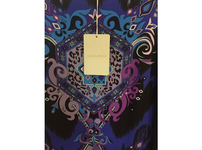 Emilio Pucci Abendkleid aus blauer Seide - Ansicht 5