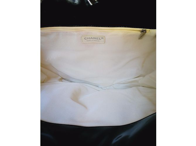 Chanel Herz CC Logo Tasche Schwarz Beige - Ansicht 6