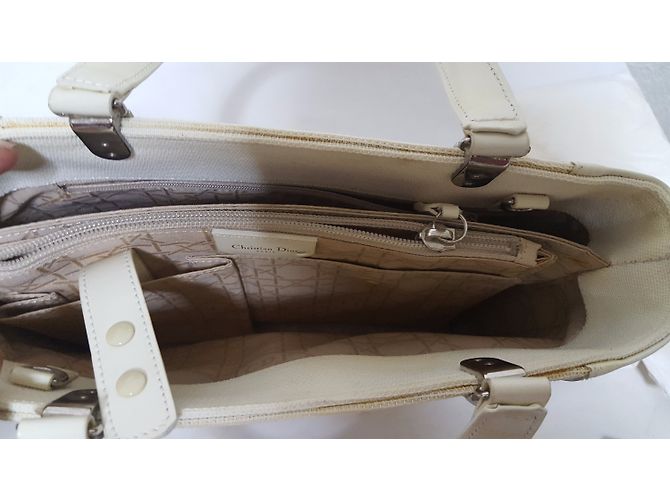 Bolsa Dior em tecido creme Cru - vista 7