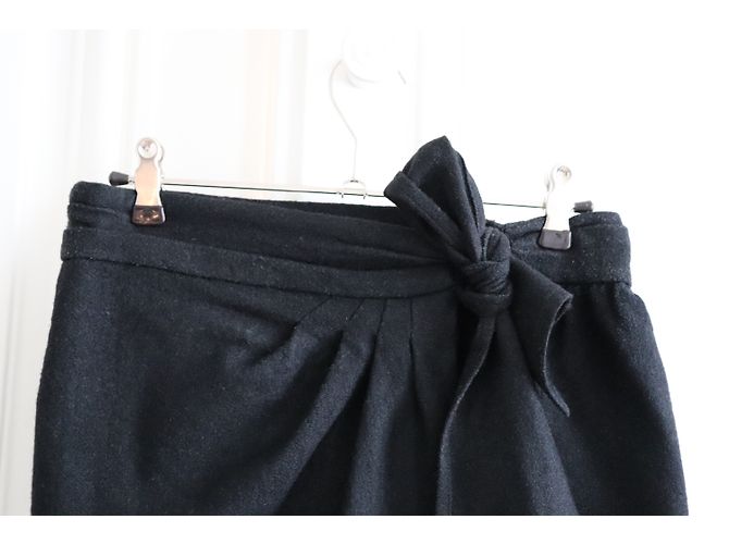 Isabel Marant Falda de lana envolvente Marant Mini Gris antracita - vista 2