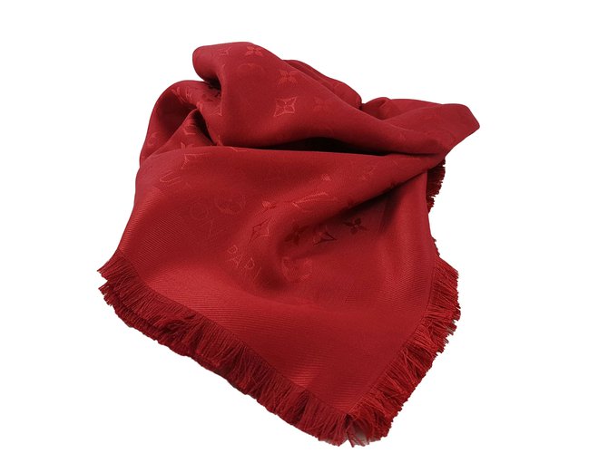 Louis Vuitton Scialle Monogram Pomme d'Amour Rosso - vista 2
