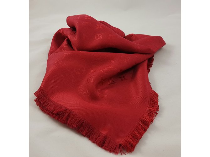 Louis Vuitton Scialle Monogram Pomme d'Amour Rosso - vista 4