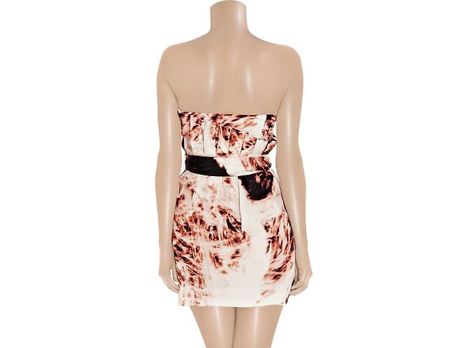 Sass & Bide Afraid Of The Dark Vestido Mini de Seda con Estampado Digital Castaño - vista 3