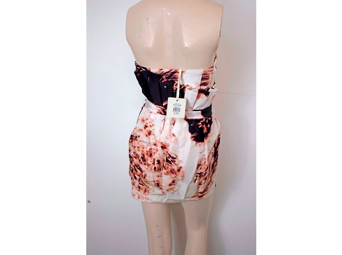 Sass & Bide Afraid Of The Dark Vestido Mini de Seda con Estampado Digital Castaño - vista 8