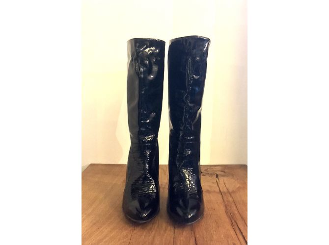 Botas Lanvin de charol negro con punta - vista 4