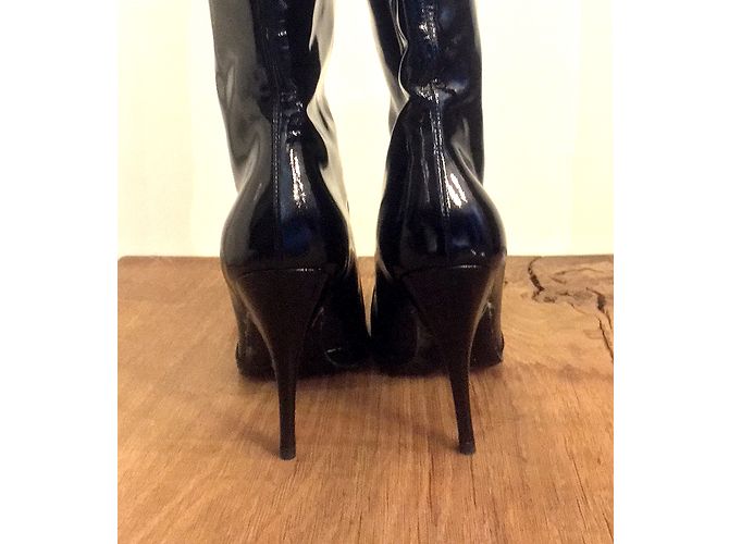 Botas Lanvin de charol negro con punta - vista 5