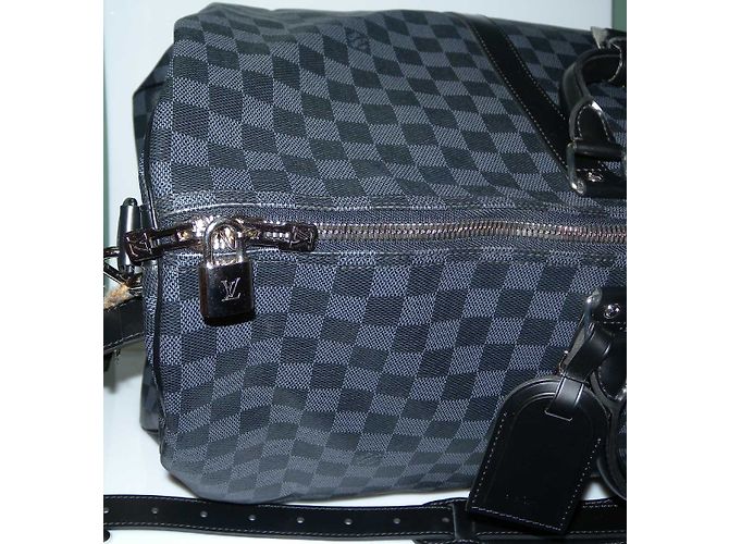 Louis Vuitton keepall 55 cm Damier Schwarz Grau - Ansicht 10