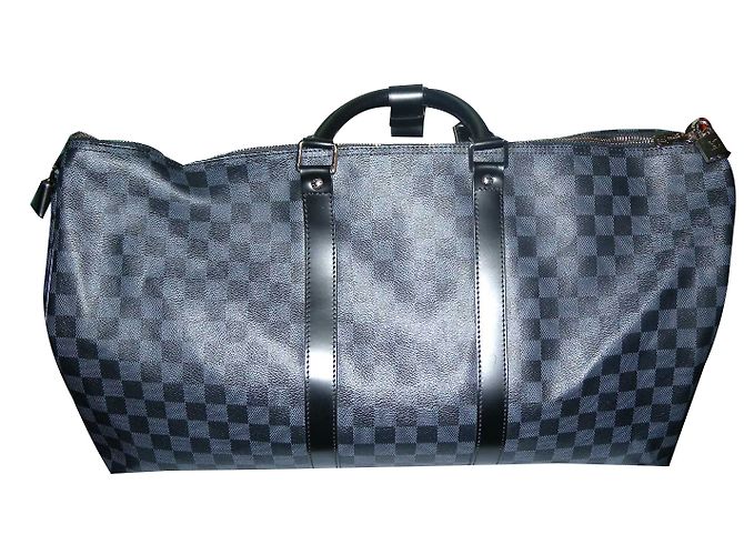 Louis Vuitton keepall 55 cm Damier Schwarz Grau - Ansicht 2