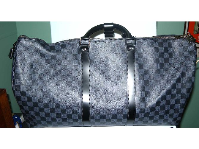 Louis Vuitton keepall 55 cm Damier Schwarz Grau - Ansicht 4