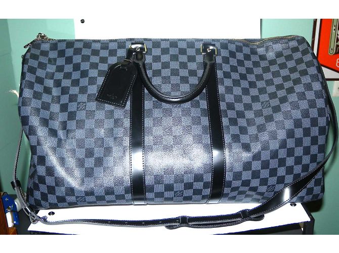 Louis Vuitton keepall 55 cm Damier Schwarz Grau - Ansicht 6