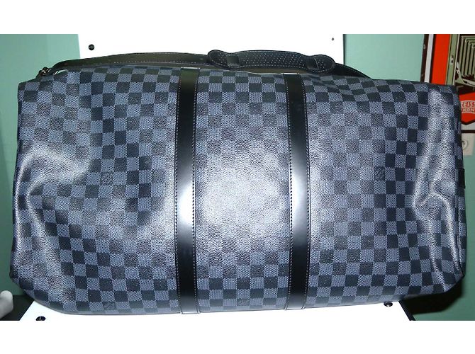 Louis Vuitton keepall 55 cm Damier Schwarz Grau - Ansicht 8