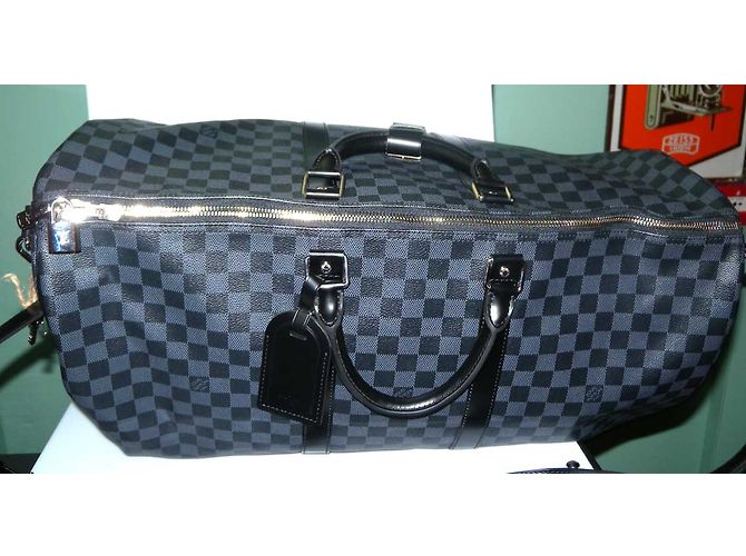 Louis Vuitton keepall 55 cm Damier Schwarz Grau - Ansicht 9