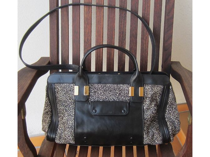 Borsa a mano Chloé Alice in pelle nera Nero - vista 3