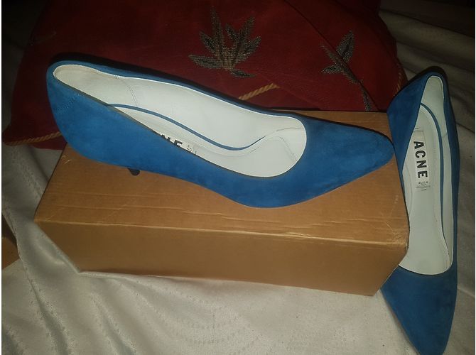 Décolleté Acne in scamosciato blu - vista 4