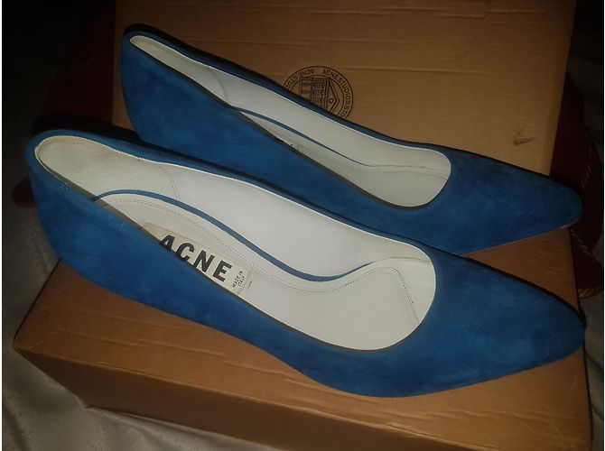 Décolleté Acne in scamosciato blu - vista 7