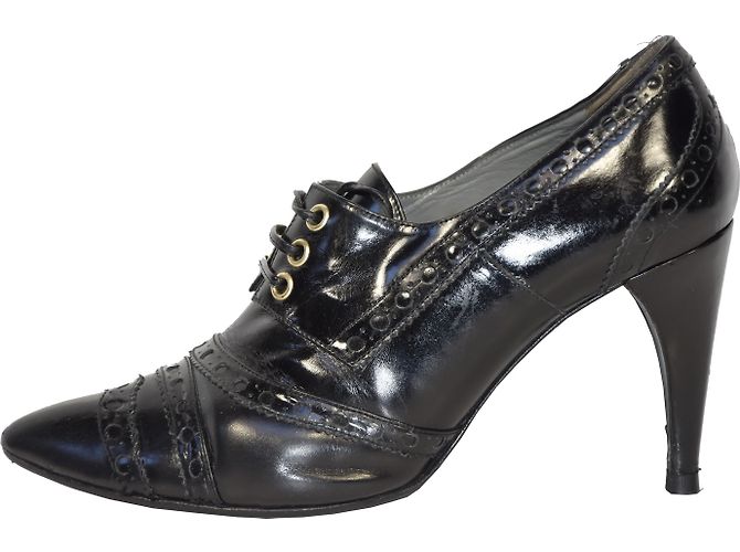 Derby Pura Lopez in vernice nera Nero - vista 2