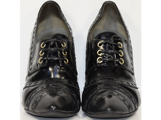 Derby Pura Lopez in vernice nera Nero - vista 4