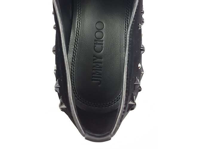 Jimmy Choo Sloane Samtschuhe Schwarz - Ansicht 4