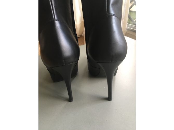 Ralph Lauren Lederstiefel mit hohem Absatz Schwarz - Ansicht 5