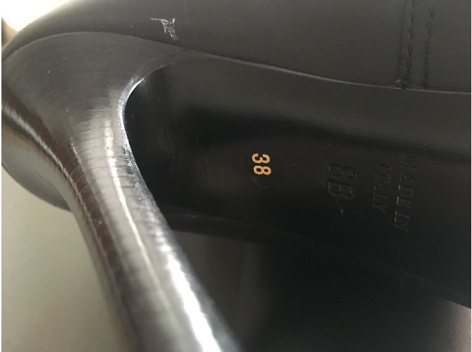 Ralph Lauren Lederstiefel mit hohem Absatz Schwarz - Ansicht 8