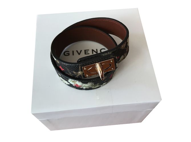 Bracciale Givenchy Shark in pelle con chiusura dorata Multicolore - vista 2