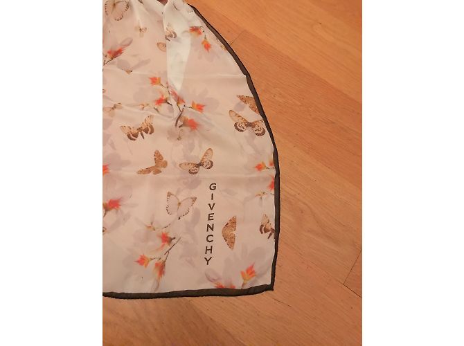 Estola Givenchy de seda con estampado de mariposa blanca Blanco - vista 3
