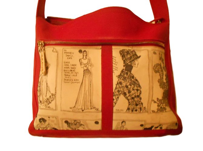 Borsa Rochas in vinile rossa Rosso - vista 2