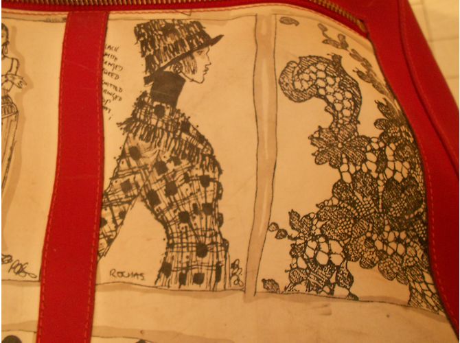 Borsa Rochas in vinile rossa Rosso - vista 5