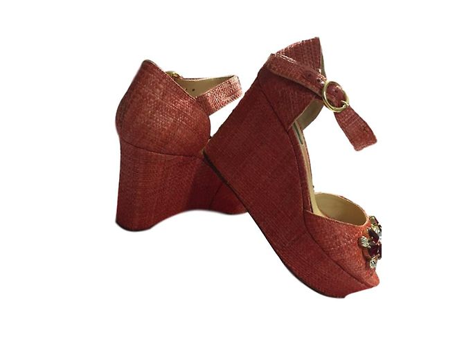 Sandali Dolce & Gabbana in pelle arancione - vista 2