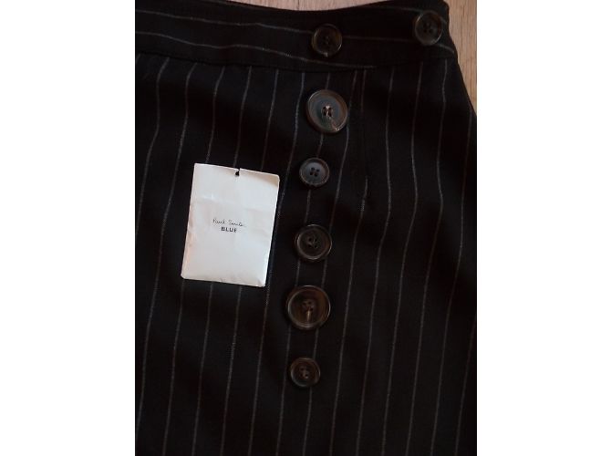 Falda Paul Smith Blue de lana marrón con rayas Marrón oscuro - vista 7