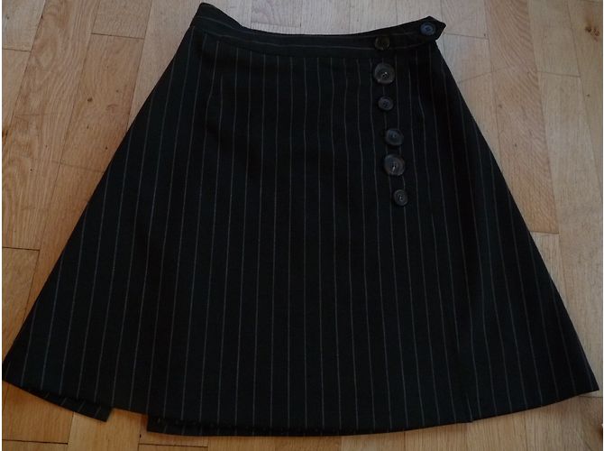 Falda Paul Smith Blue de lana marrón con rayas Marrón oscuro - vista 8