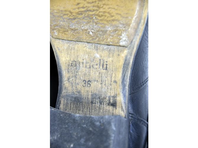 Stivaletti Motociclista Minelli in Pelle Nera Nero - vista 7