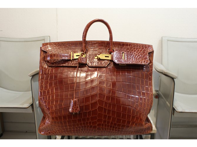 Hermès Birkin Voyage HAC Marrone - vista 3