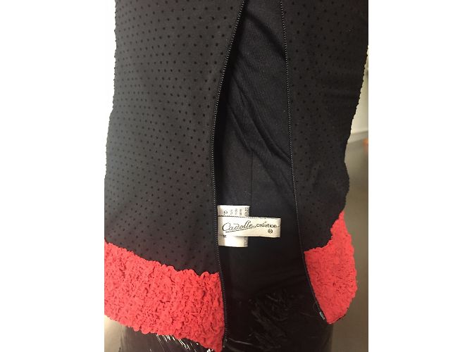 Autre Marque Top stile corsetto in seta e velluto nero e rosso - vista 6